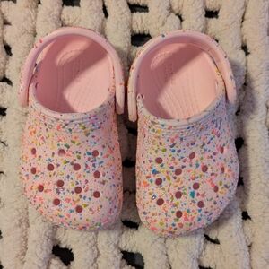 CROCS Kids Pink Speckled Clogs